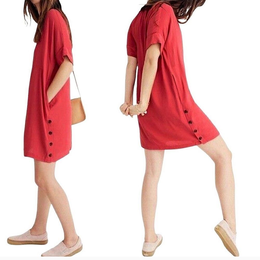 Madewell Salmon Journal Side-button  Dress size small